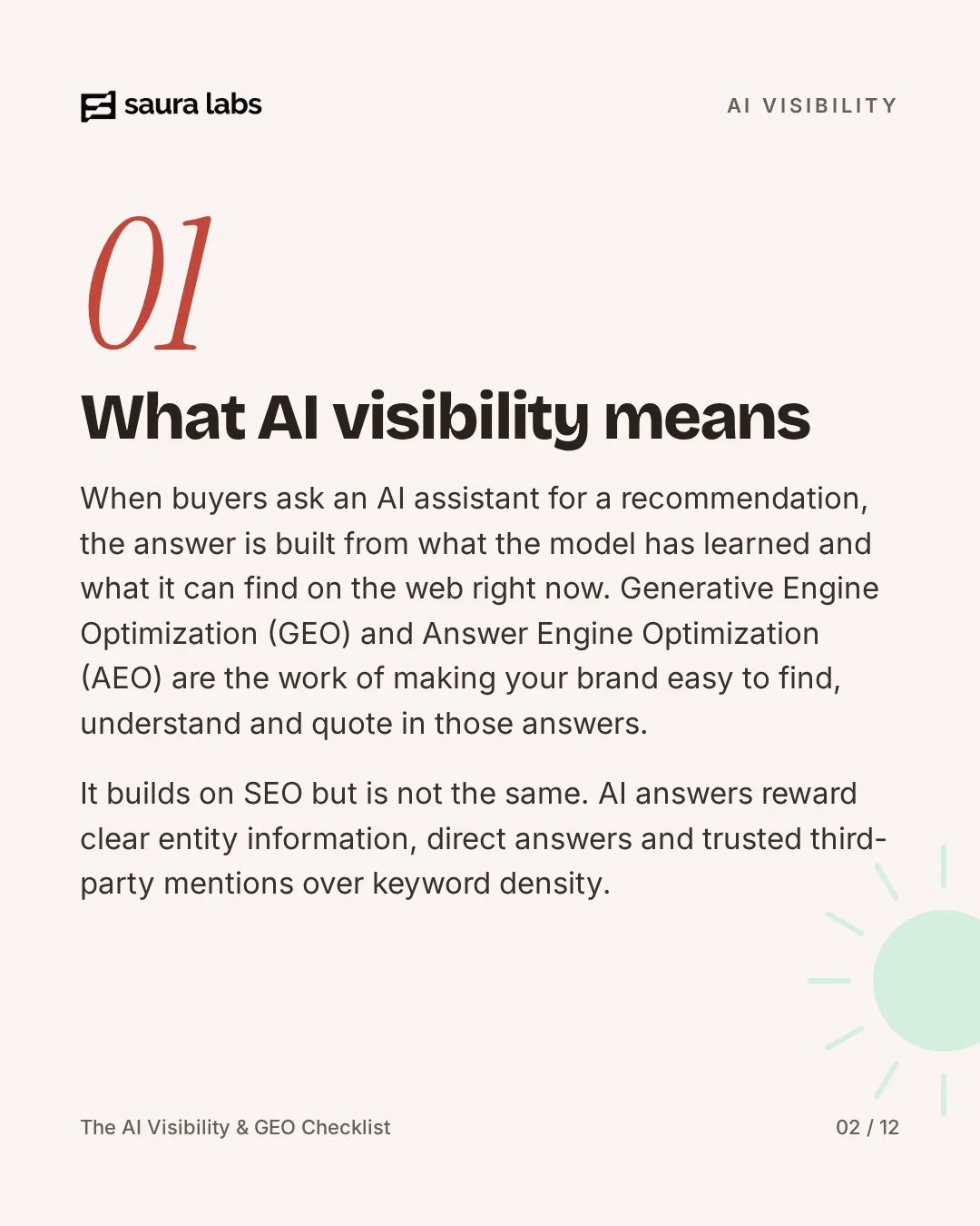 The AI Visibility & GEO Checklist, page 2