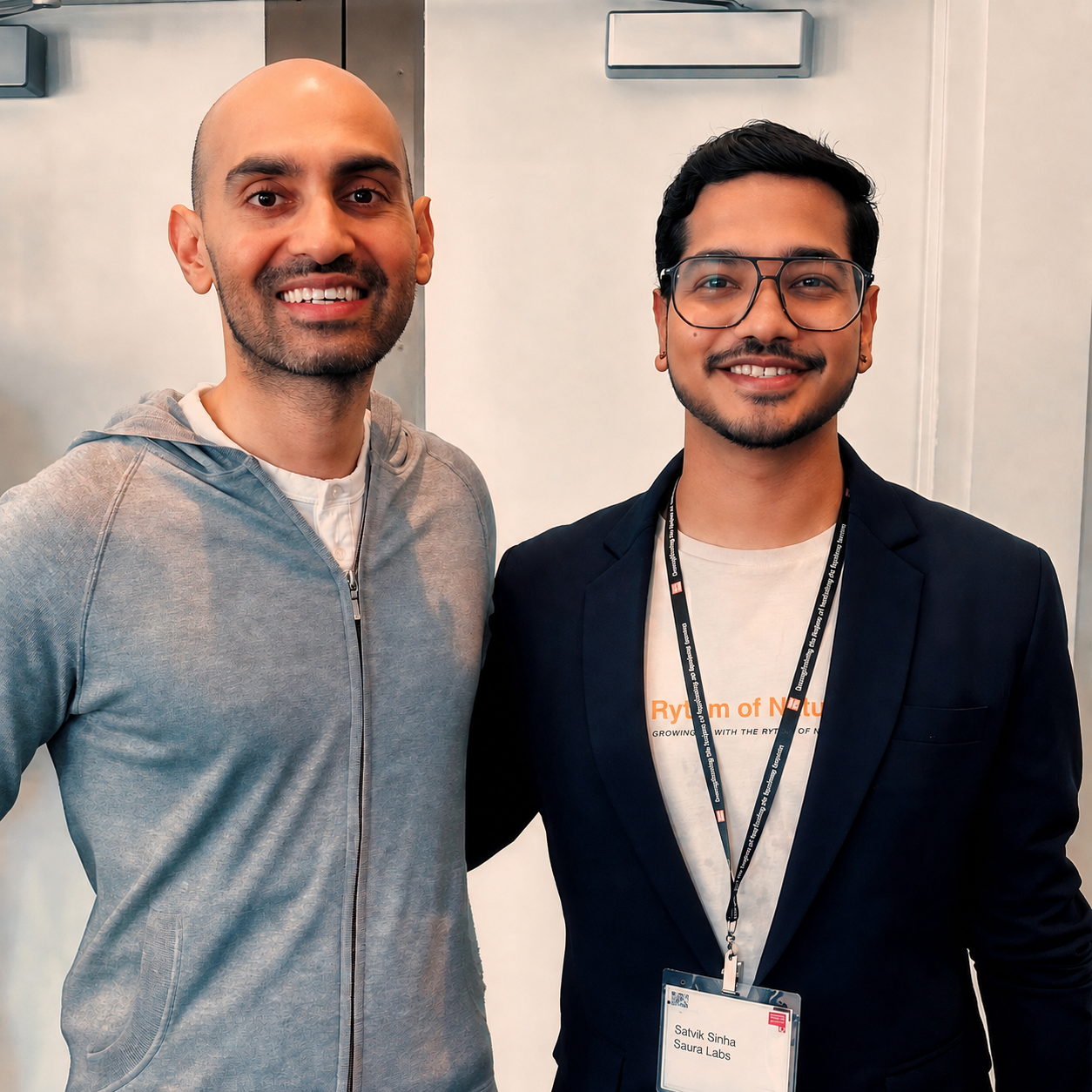 Satvik Sinha, Founder Saura Labs, with Neil Patel at CMA (Canadian Marketing Association) Conference.