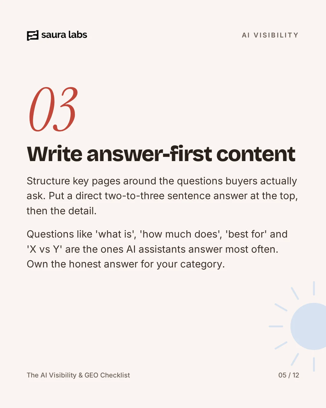 The AI Visibility & GEO Checklist, page 5