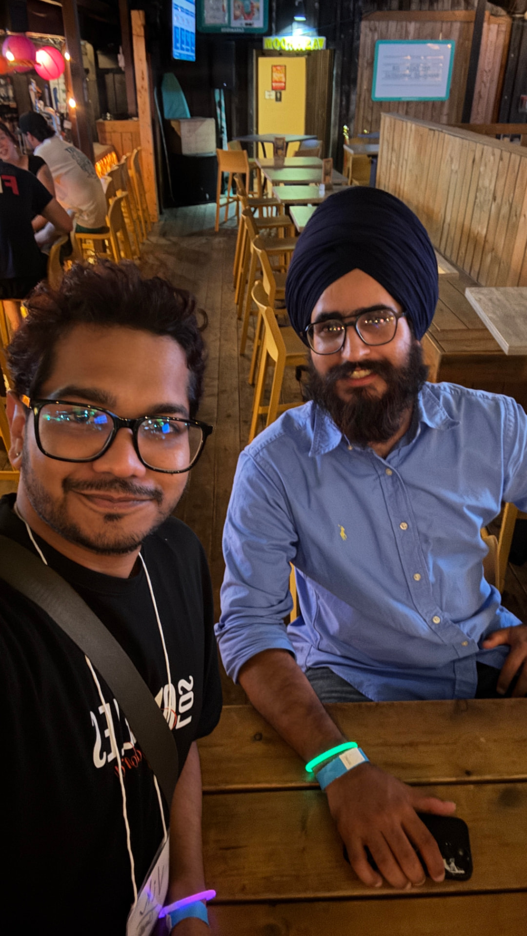 Satvik Sinha, Founder Saura Labs, meeting a founder over a working session in Toronto.